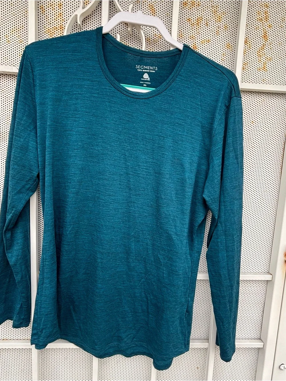 Seg'ments women ’s XL 100% merino wool long sleeve scoop neck pullover teal